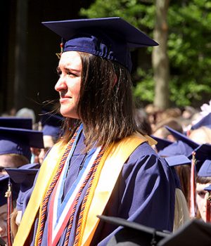 Photo of graduate at ceremony