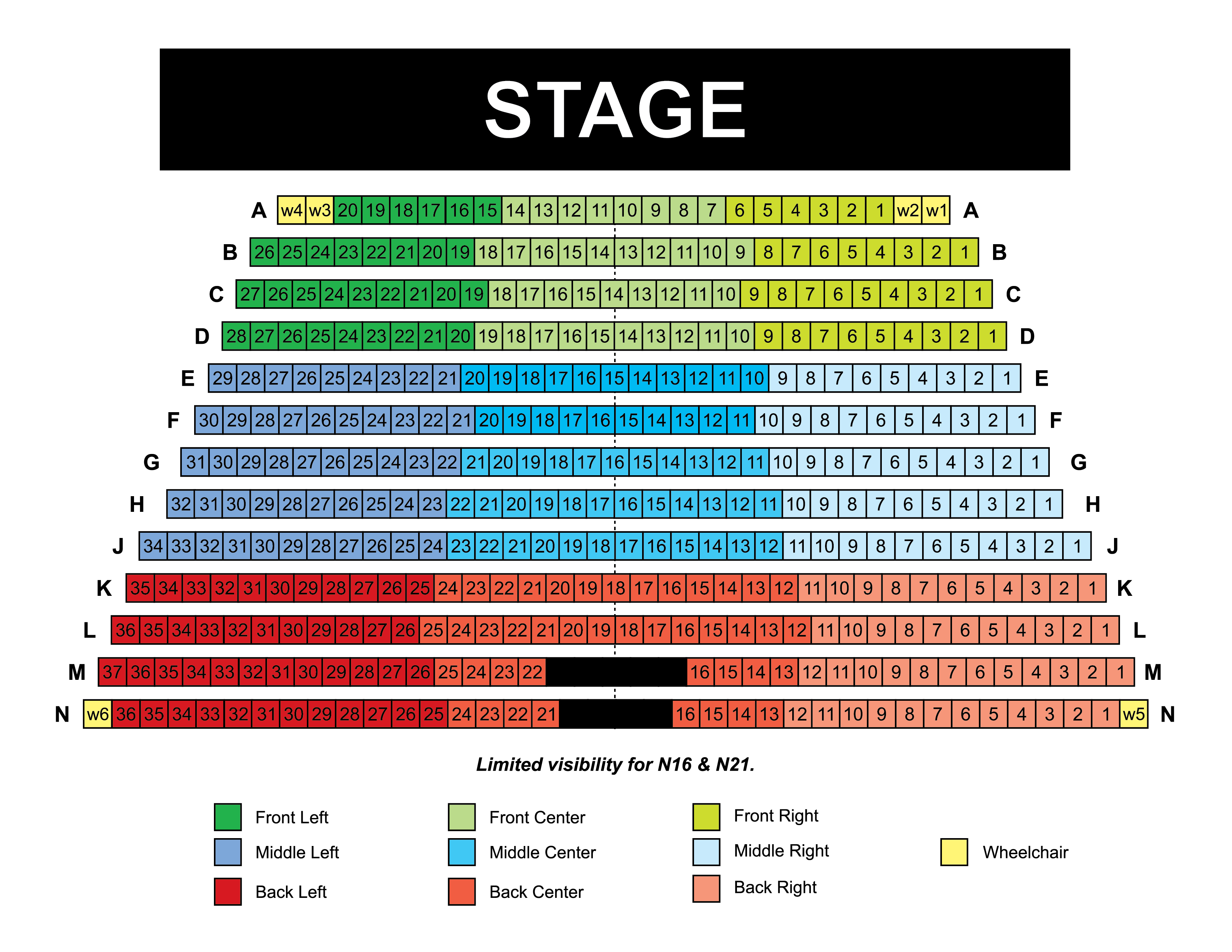 Fireside Theatre Seating Chart