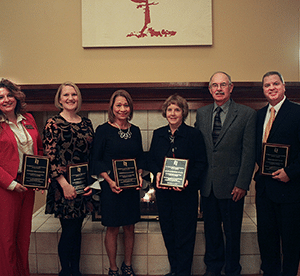 Photo of Pennie Groezinger, Dr. Heather Shick, Christine Lambert, Sherry and Allen Flack, Dr. Mike Schiffman