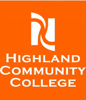 white HCC logo on orange