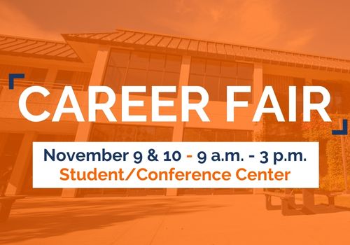 The Career Fair takes place from 9 a.m. to 3 p.m. on November 9 and 10