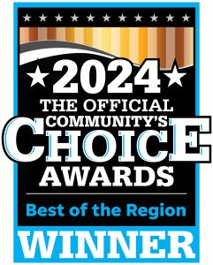 Graphic badge designating Highland's 2024 status as an official Community Choice Awards Best of the Region Winner.