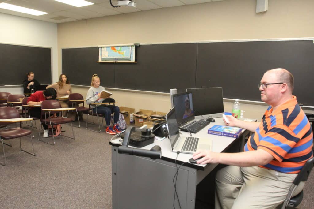 math classroom with students