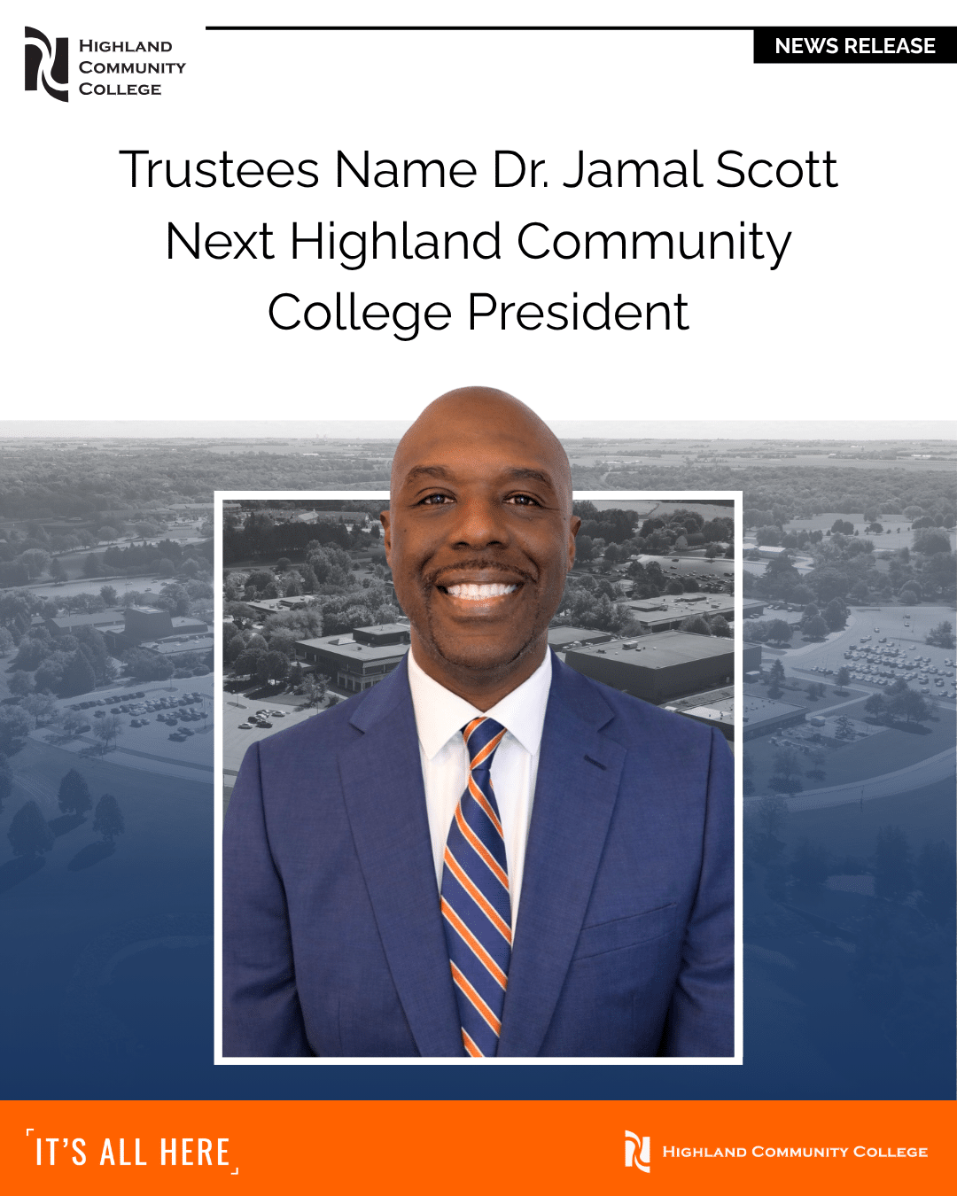 Trustees Name Dr. Jamal Scott Next Highland Community College President