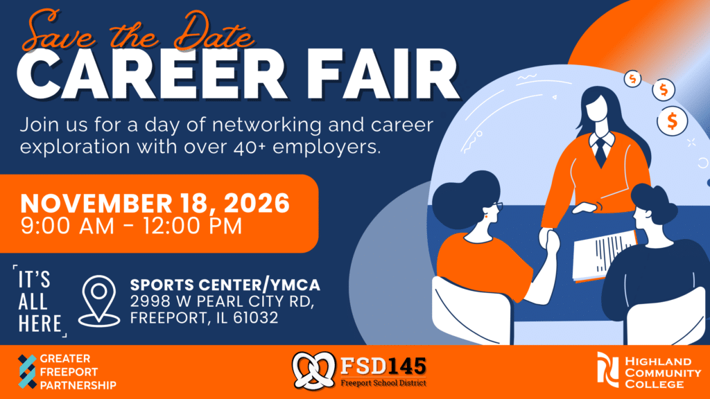 Career fair november 18 2026. 9am-12pm at the sports center YMCA. GFP, FSD and HCC sponsored.